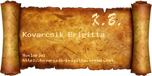 Kovarcsik Brigitta névjegykártya