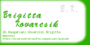 brigitta kovarcsik business card